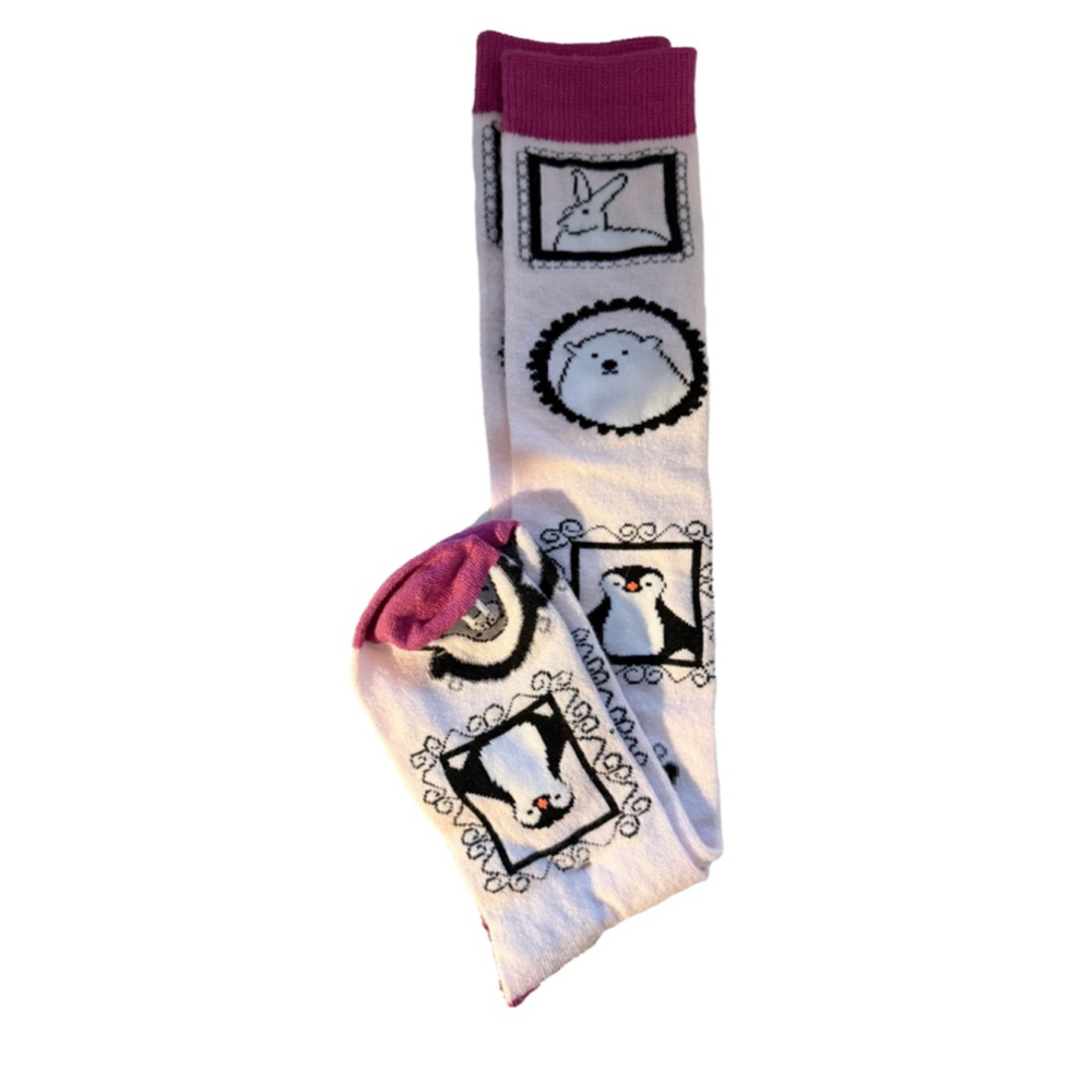 NWT Xhilaration Knee-High Socks Pink Size 4-10 Novelty Penguin Polar Bears